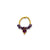 Ring | Golden beads w/ light purple drop crystals