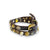 Thin leather bracelet | Brown with golden studs