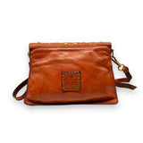 Leather Handbag | Brown w/ golden studs