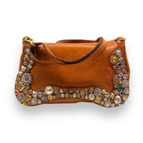 Leather Handbag | Brown w/ multi studs