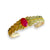 Bracelet | Golden leaves w/ pink stone