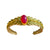 Bracelet | Golden leaves w/ pink stone