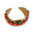 Bracelet | Red w/ red & white beads & green stone