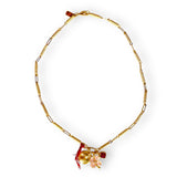 Necklace clover | Golden w/ Pink & red