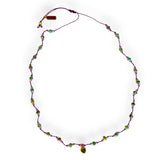 Necklace cord w/ glass beads & heart pendant