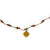 Necklace cord w/ glass beads & golden pendant w/ cross