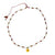 Necklace cord w/ glass beads & golden pendant w/ cross