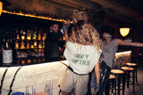Sleeveless t-shirt w/ deep round neck | Light grey w/ "my fire" print
