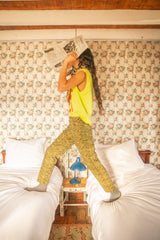 Trousers | Yellow w/ zebra print