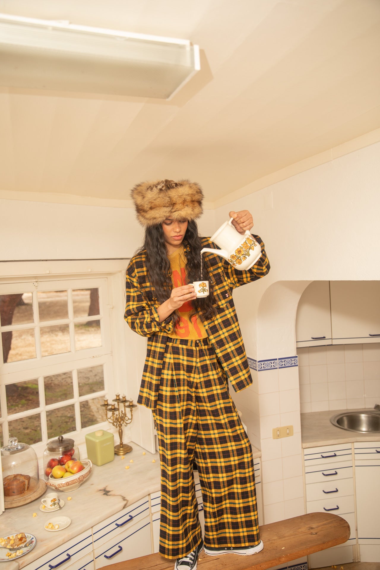 Trousers | Yellow & black checkered
