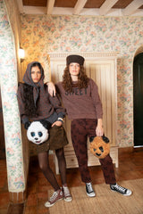 Trousers | Brown w/ black roses