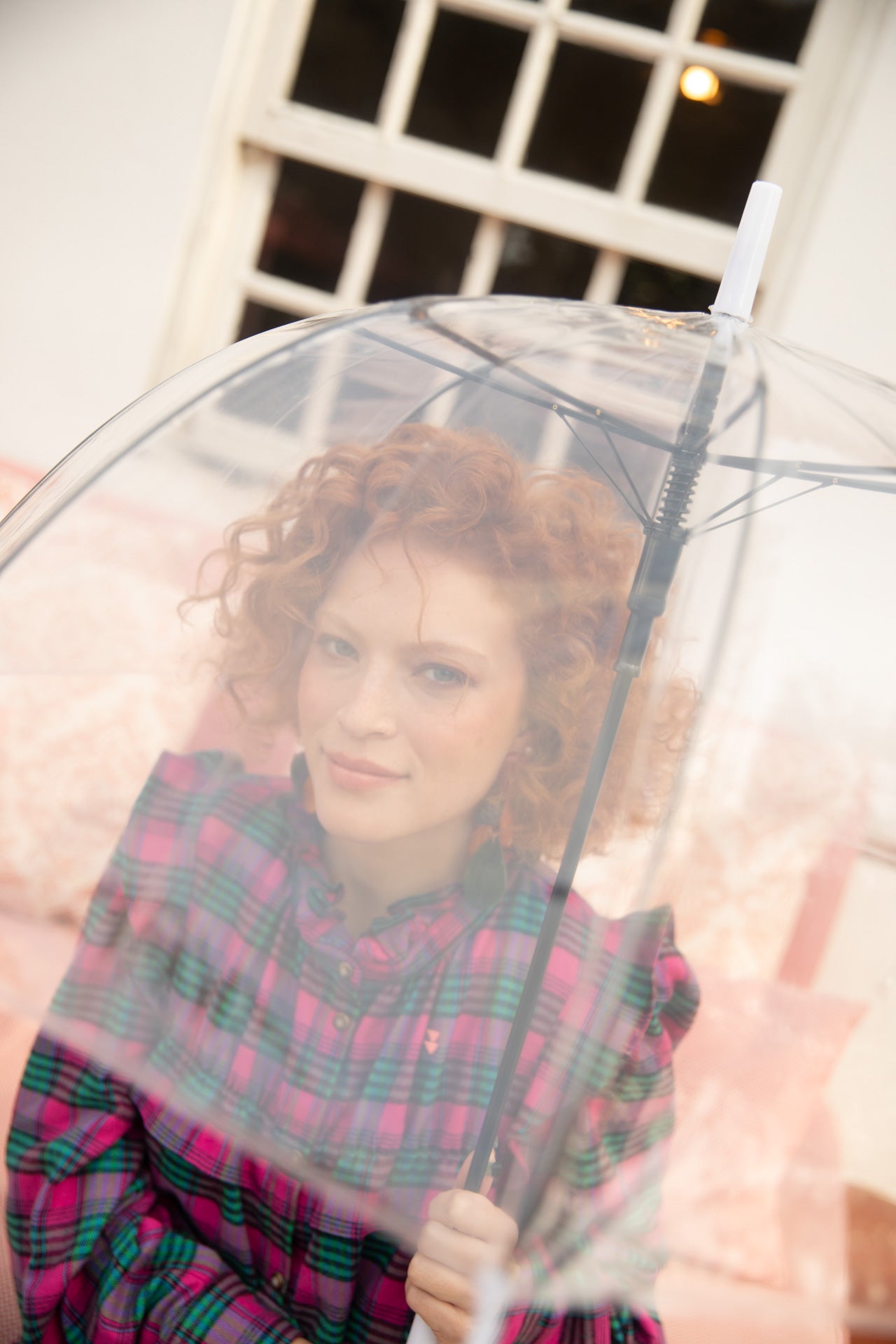 Shirt | Fuschia & green checkered