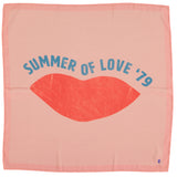 Silky bandana | pink w/ "lips" print