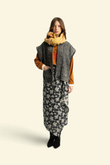 Scarf | Yellow checkered w/ contrasting thread