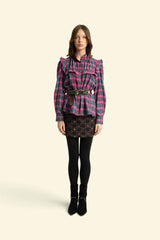 Shirt | Fuschia & green checkered
