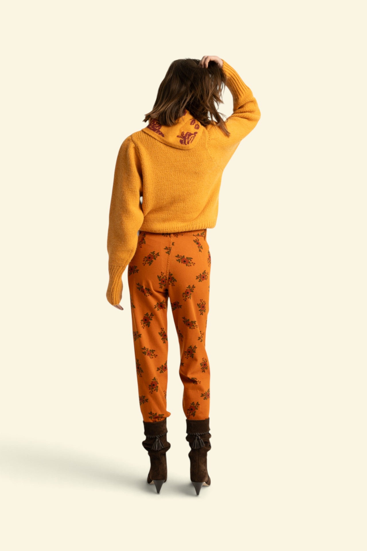 Trousers | Brick w/ flowers