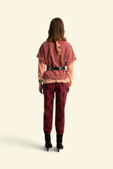 Trousers | Bordeaux w/ black roses