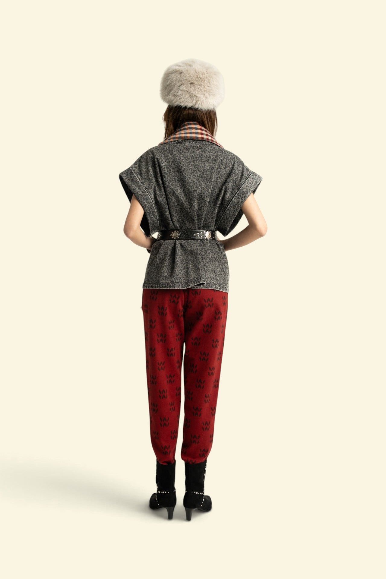 Trousers | Red w/ ethnic print