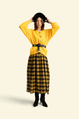 Knitted soft cardigan | Yellow