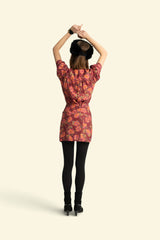 Short wrap skirt | Bordeaux w/ multicolor flowers
