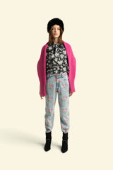 Trousers | Washed blue denim w/  flowers