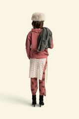 Sweatshirt w/ ruffled collar | Old pink w/ "wild at heart" print