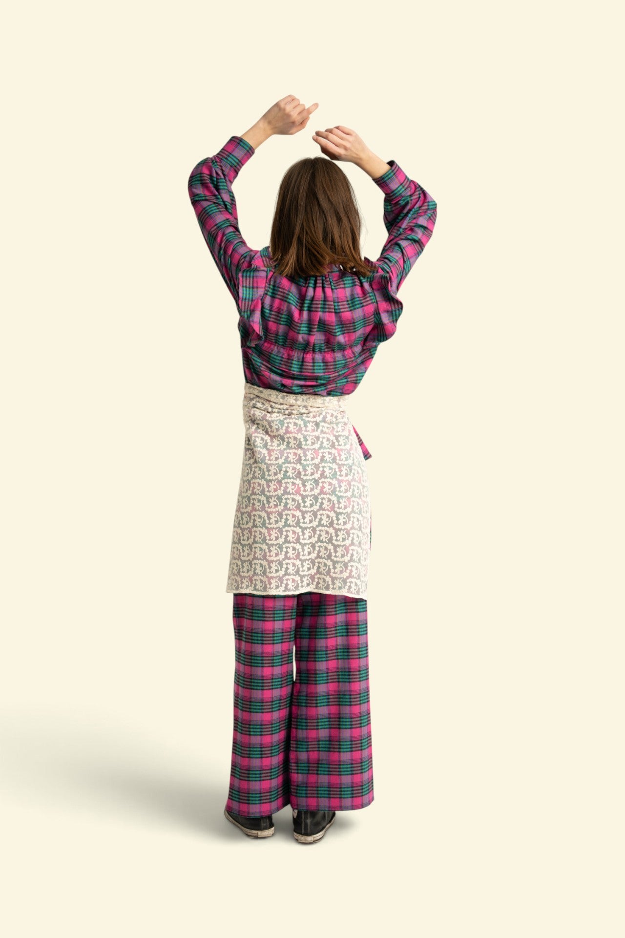 Trousers | Fuschia & green checkered