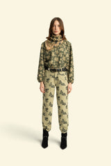 Trousers | Light green w/ black roses