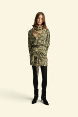 Scarf | Green checkered w/ polka dots