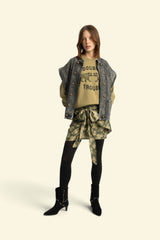Fitted sweatshirt | Kakhi w/ "double trouble" print