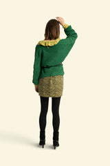 Short asymmetrical skirt | Yellow w/ zebra print