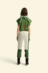 Short sleeve t-shirt w/ deep round neck | Green w/ "13" print