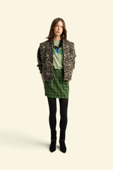 Short skirt | Green w/ floral stripes