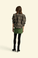 Short skirt | Green w/ floral stripes