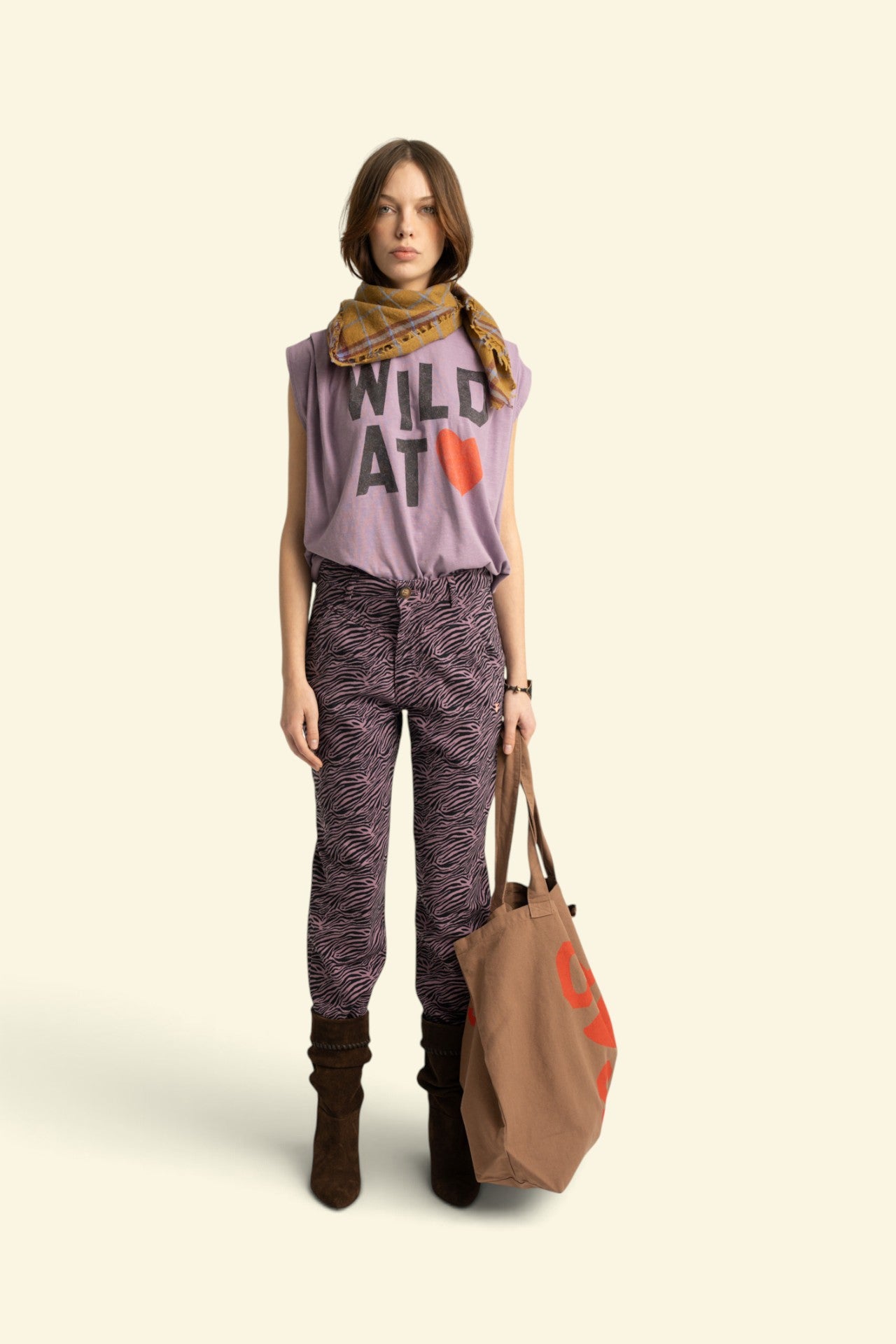 Trousers | Lilac w/ zebra print