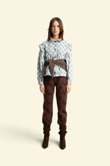 Trousers | Brown w/ black roses