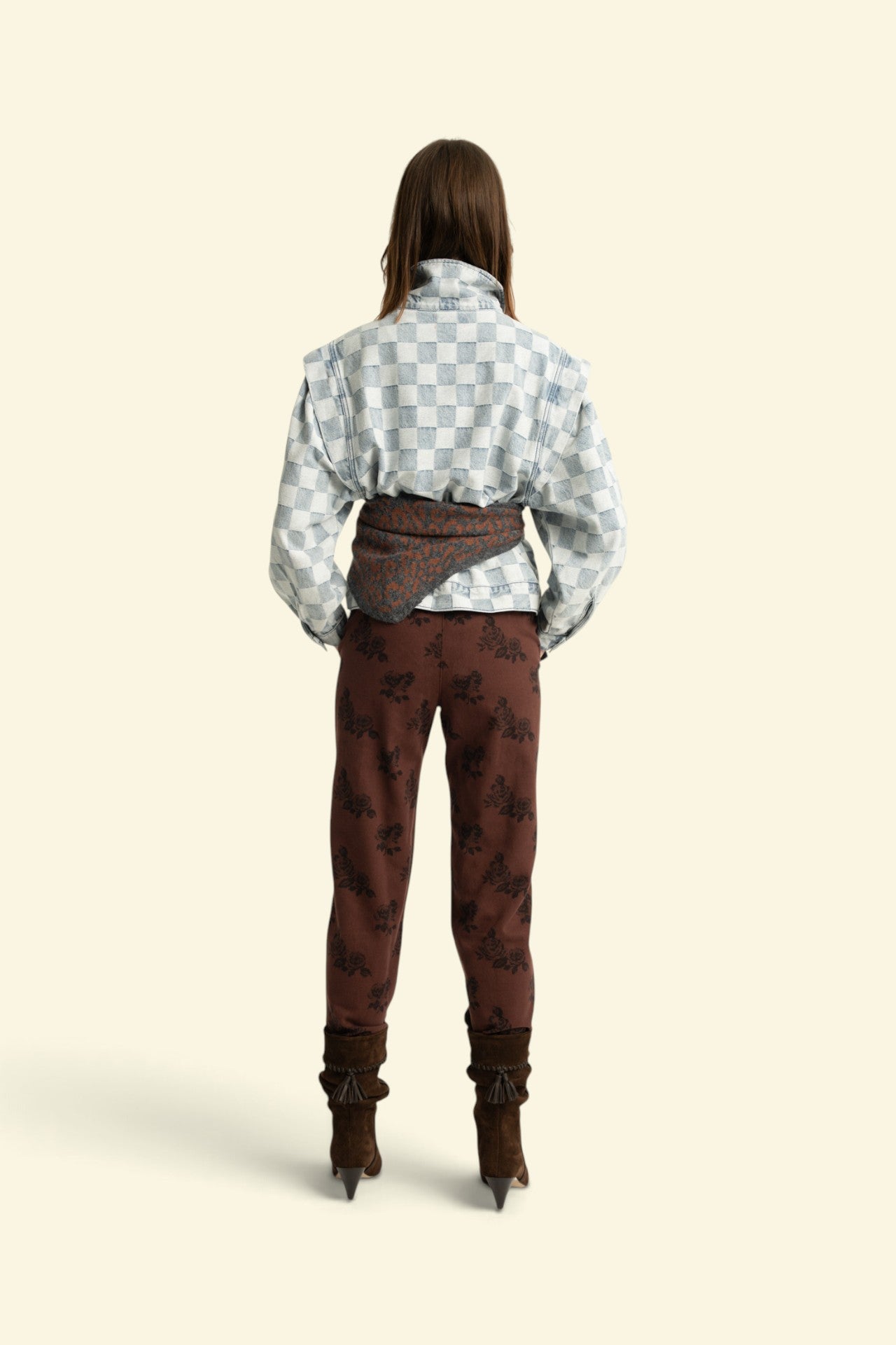 Jacket | Blue checkered denim