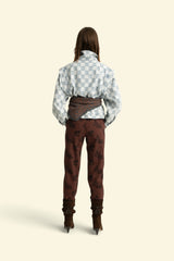 Jacket | Blue checkered denim