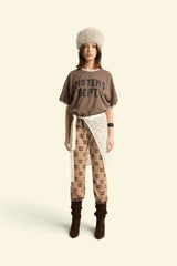 Trousers | Light brown w/ ethnic print