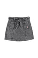 Short skirt | Washed black denim w/ animal print