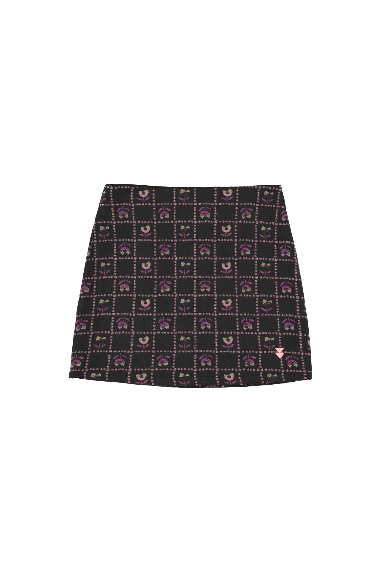 Short skirt  | Black w/ floral checkered