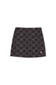 Short skirt  | Black w/ floral checkered