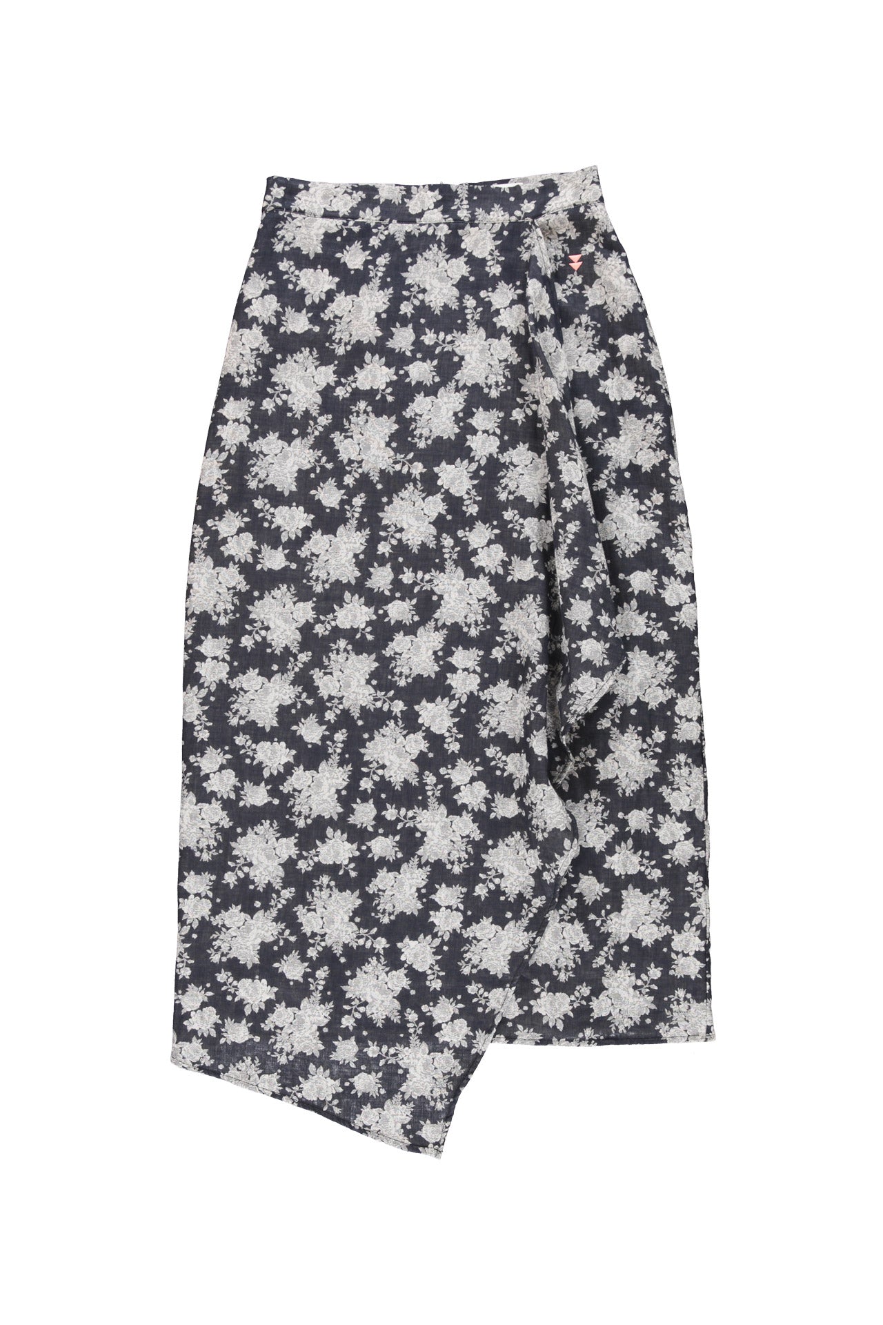 Long skirt | Black w/ floral jacquard