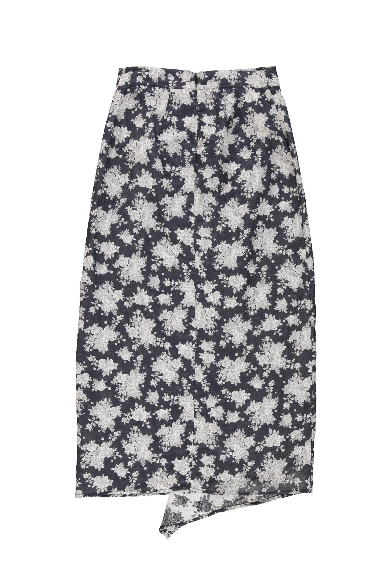 Long skirt | Black w/ floral jacquard