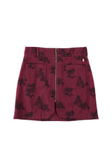 Short skirt | Bordeaux w/ black roses