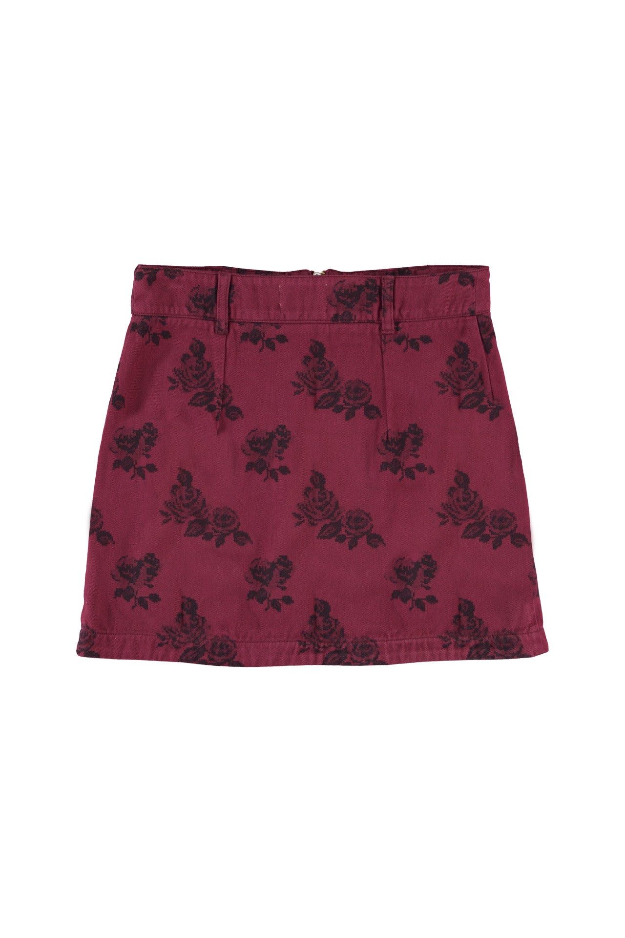 Short skirt | Bordeaux w/ black roses