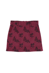 Short skirt | Bordeaux w/ black roses