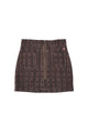Short skirt | Brown w/ floral stripes