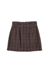 Short skirt | Brown w/ floral stripes