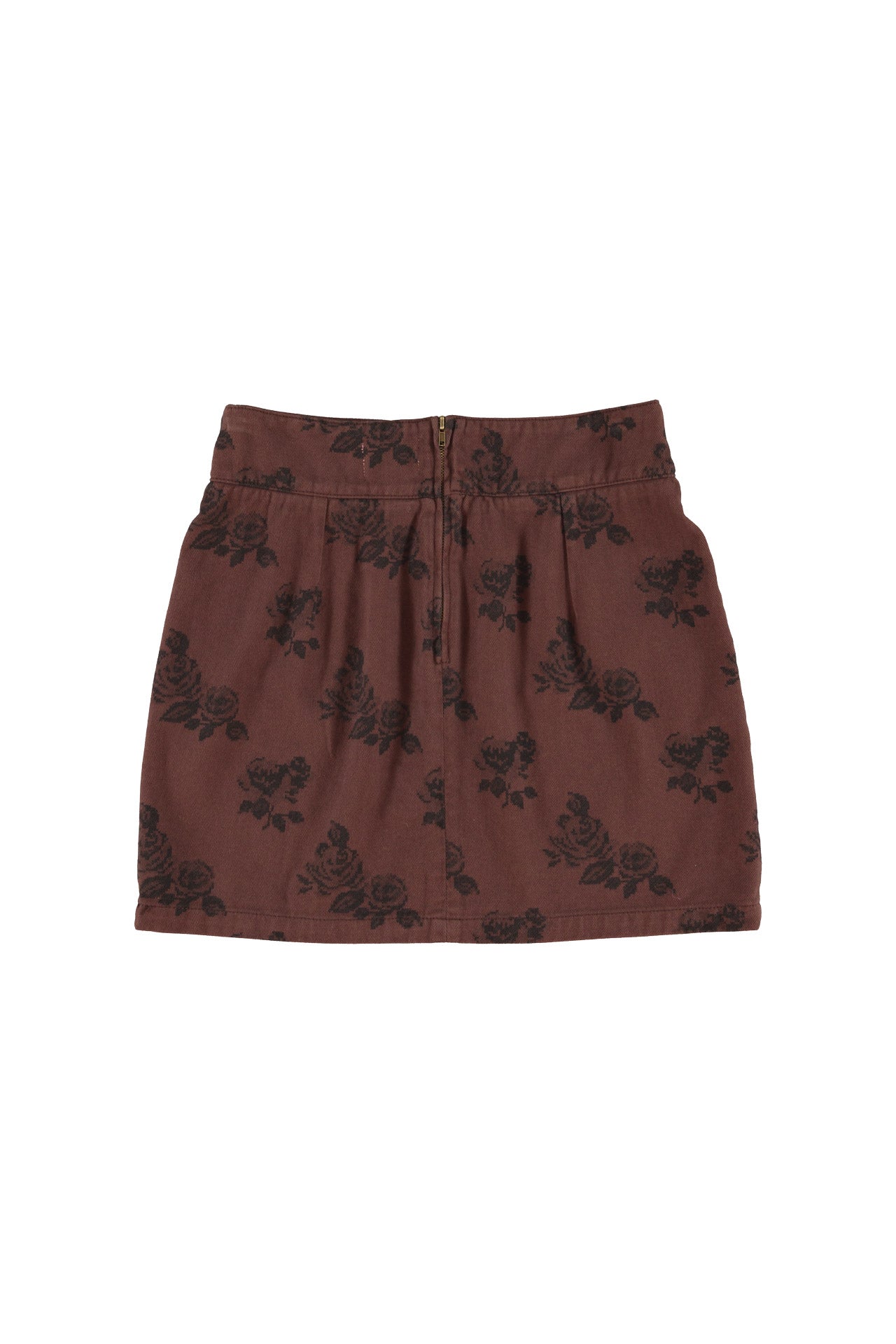 Short skirt | Brown w/ black roses